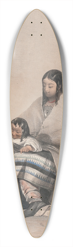 John Richard Coke Smyth - Zita, a Huron Indian 39.3 inch art pintail longboard deck