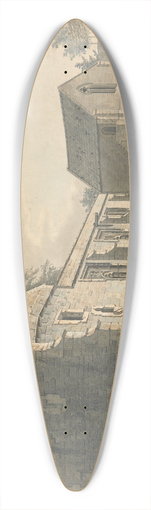 John Roe of Warwick - Church, Churchyard and Figures (The Graveyard) 39.3 inch art pintail longboard deck