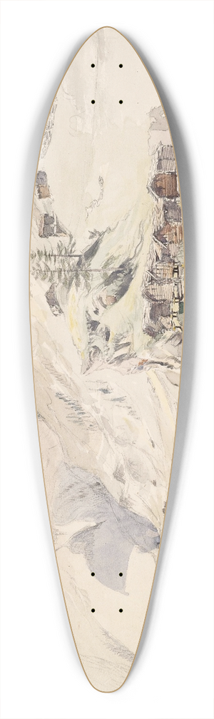 John Ruskin - An Alpine Valley, the Matterhorn in the Distance 39.3 inch art pintail longboard deck