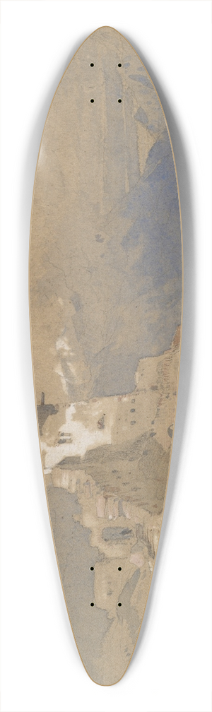 John Ruskin - Italian mountain scene 39.3 inch art pintail longboard deck