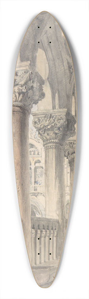 John Ruskin - Loggia of the Ducal Palace, Venice 39.3 inch art pintail longboard deck