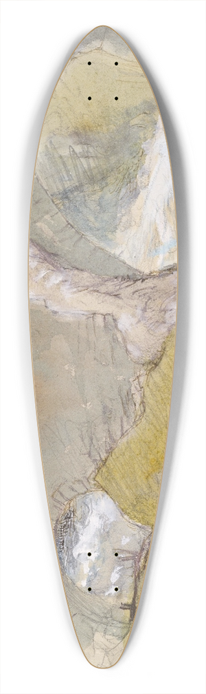 John Ruskin - Old Bridge over a Mountain Torrent 39.3 inch art pintail longboard deck