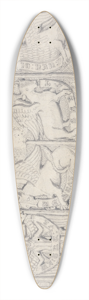 John Sell Cotman - A Chest in Dersingham Church, Norfolk 39.3 inch art pintail longboard deck