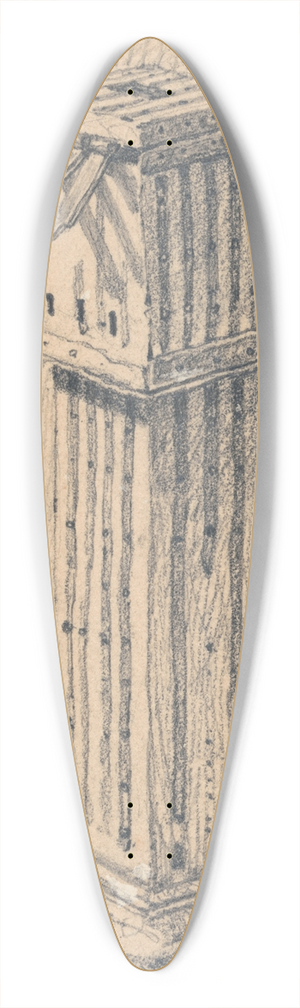 John Sell Cotman - An Ancient Alms Box, Walsingham Church, Norfolk 39.3 inch art pintail longboard deck