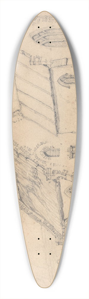John Sell Cotman - Brampton Church, Norfolk, from the South-East 39.3 inch art pintail longboard deck