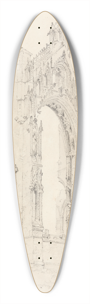 John Sell Cotman - East End of Howden Church, Yorkshire 39.3 inch art pintail longboard deck