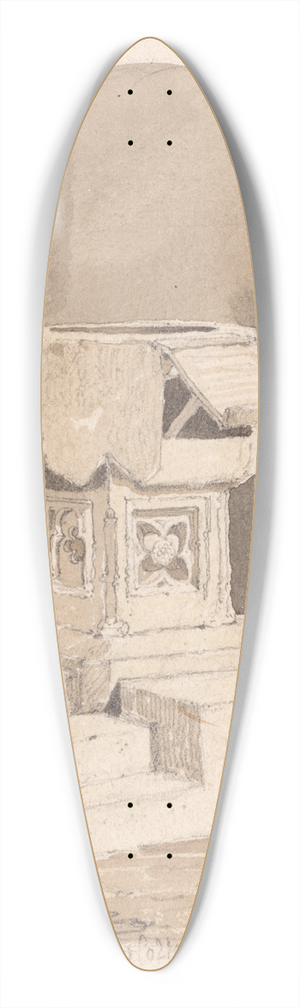 John Sell Cotman - Font at Dersingham Church, Norfolk 39.3 inch art pintail longboard deck