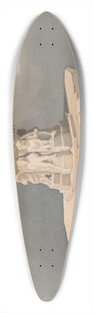 John Sell Cotman - Font at Happisburgh Church, Norfolk 39.3 inch art pintail longboard deck