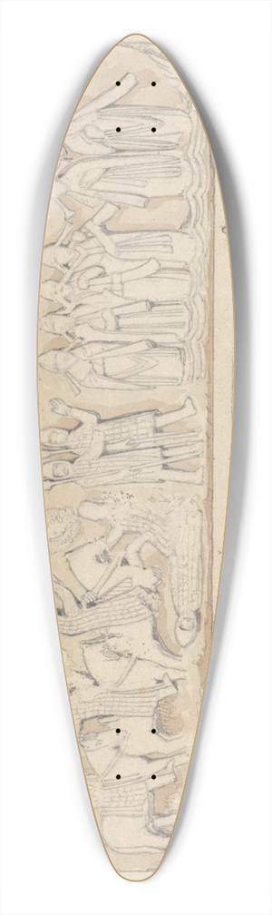 John Sell Cotman - Sculpture on a Suite of Capitals in the Cloisters of the Abbey Church of Saint Georges de Bocherville, near Rouen, Normandy 39.3 inch art pintail longboard deck