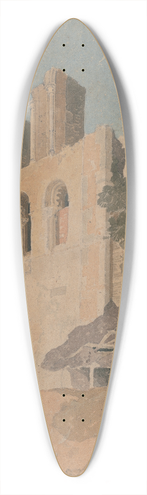John Sell Cotman - Sheriff Hutton Castle, Yorkshire 39.3 inch art pintail longboard deck