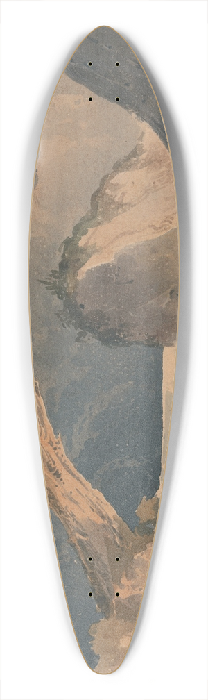 John Sell Cotman - Waterfall in a Desolate Landscape 39.3 inch art pintail longboard deck