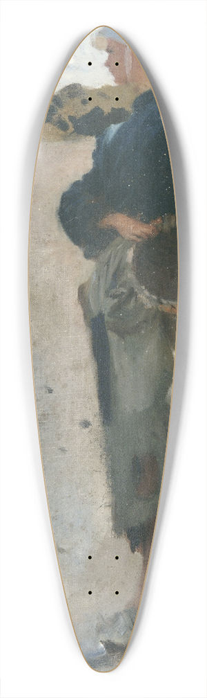 John Singer Sargent - Breton Girl with a Basket, Sketch for Oyster Gatherers of Cancale 39.3 inch art pintail longboard deck