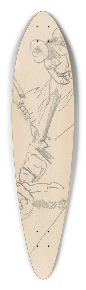 John Singer Sargent - Men on a Spar 39.3 inch art pintail longboard deck