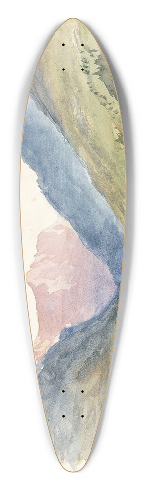 John Singer Sargent - Mountain View at Bormio 39.3 inch art pintail longboard deck John Singer Sargent - Mountain View at Bormio 39.3 inch art pintail longboard deck