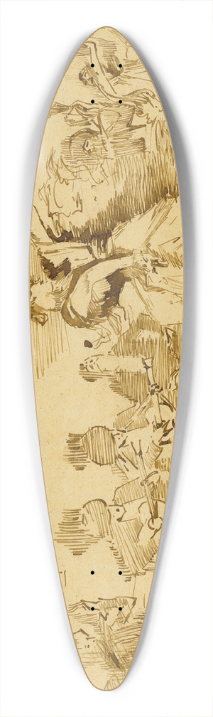 John Singer Sargent - Sketch after El Jaleo 39.3 inch art pintail longboard deck