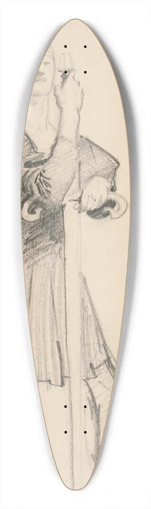 John Singer Sargent - Standing Figure with aSpear 39.3 inch art pintail longboard deck