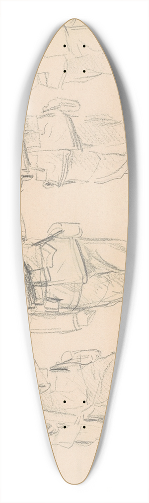 John Singer Sargent - Studies for Entering the War (recto) 39.3 inch art pintail longboard deck
