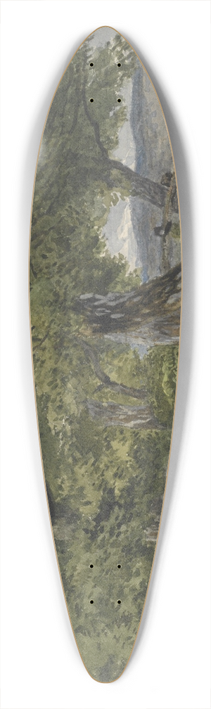 John Steeple - Lane by river, Bettws-Y-Coed, North Wales 39.3 inch art pintail longboard deck