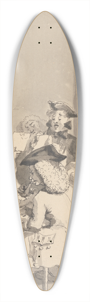John Thomas Smith - Hogarth at Old Slaughters Hobbing with Highmore the Painter 39.3 inch art pintail longboard deck