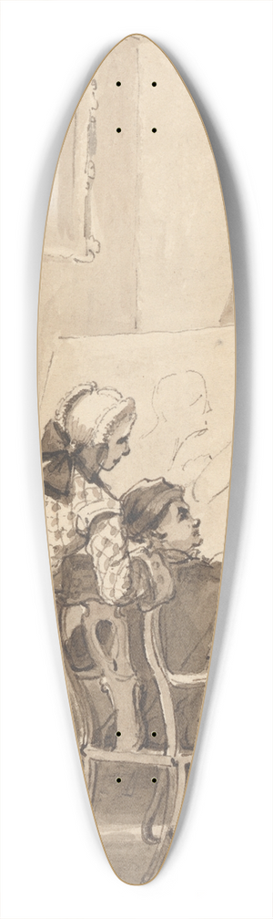 John Thomas Smith - Hogarth painting The Ladys Last Stake, in the Presence of Lord Charlemont 39.3 inch art pintail longboard deck