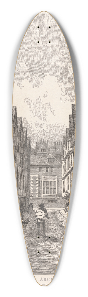 John Thomas Smith - Winchester Street, London Wall 39.3 inch art pintail longboard deck