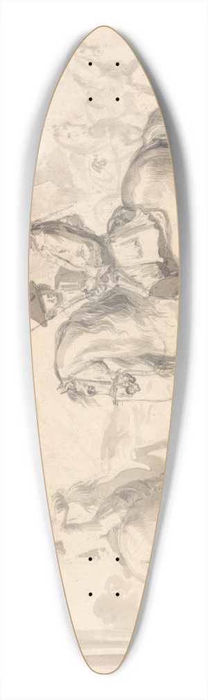 John Vanderbank - The Scholar Placed in His Seat Without Styrrops 39.3 inch art pintail longboard deck John Vanderbank - The Scholar Placed in His Seat Without Styrrops 39.3 inch art pintail longboard deck