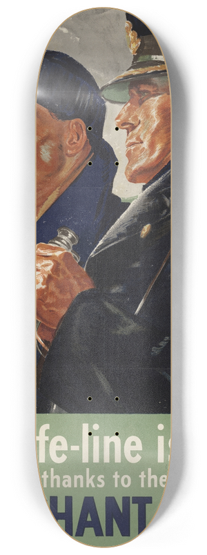 Charles Wood - The Life-Line is Firm Thanks to the Merchant Navy 8.25 inch art skate deck