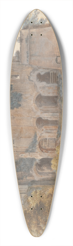 John Warwick Smith - In the Camp Vaccinio at Rome 39.3 inch art pintail longboard deck