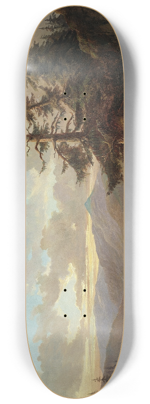 Charles XV of Sweden - Norwegian Landscape in the Light of Early Morning 8.25 inch art skate deck