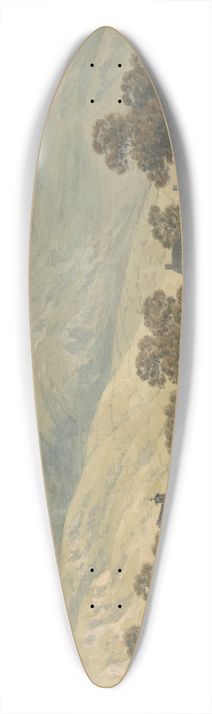 John Warwick Smith - The Priory of Beddgelert, Caernarfonshire 39.3 inch art pintail longboard deck