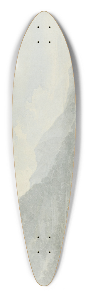John Webber - View on the Lake, Como 39.3 inch art pintail longboard deck