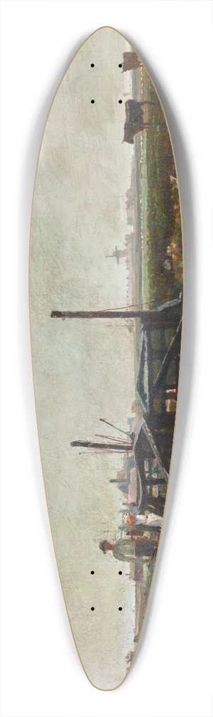 John William Buxton Knight - On The Marshes 39.3 inch art pintail longboard deck