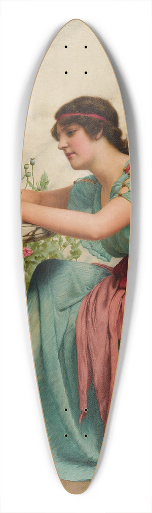 John William Godward - A Dilettante 39.3 inch art pintail longboard deck