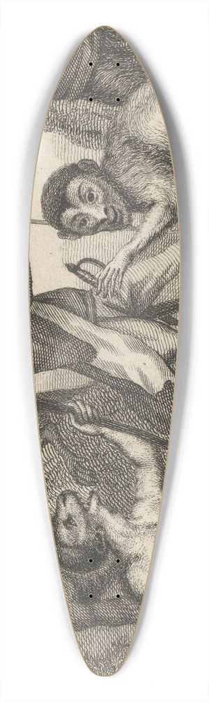 John Wootton - Fable XIV. The Monkey Who Had Seen the World 39.3 inch art pintail longboard deck