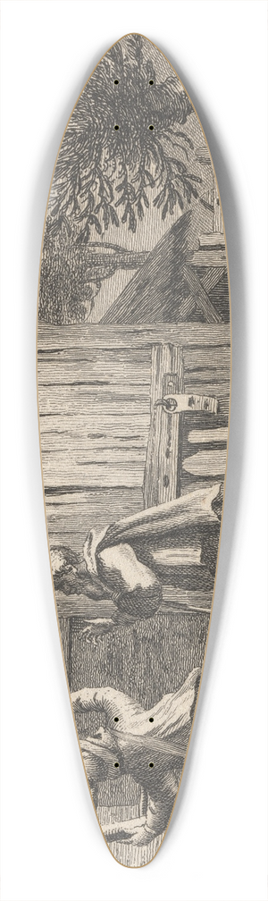 John Wootton - Fable XXXVI. Pythagoras and the Countryman 39.3 inch art pintail longboard deck