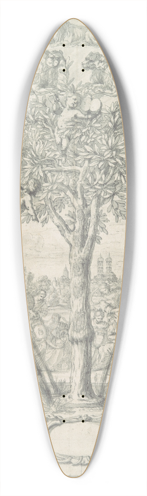 Jonas Umbach - An Allegory of the Union of the House of Orange and the Wittelsbach Family (Design for a Title Page of a Thesis) 39.3 inch art pintail longboard deck