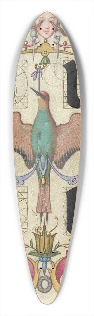 Joris Hoefnagel - Guide for Constructing the Letters u and v 39.3 inch art pintail longboard deck