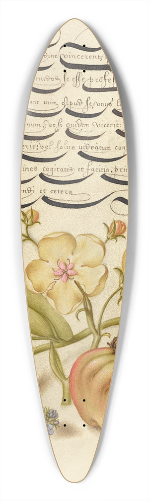 Joris Hoefnagel - Insect, Moth Mullein, Forget-Me-Not, and Tomato 39.3 inch art pintail longboard deck