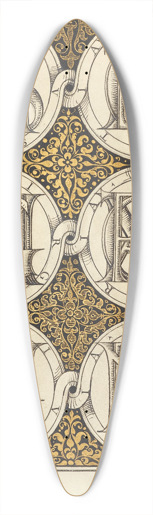 Joris Hoefnagel - Superimposed Letters Spelling the Names of Illustrious Women of Ancient Rome 39.3 inch art pintail longboard deck