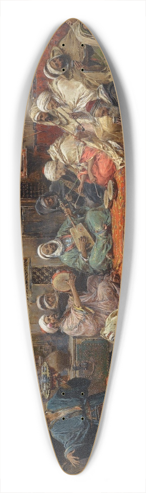 Jos Benlliure y Gil - Inside A Coffee House, Tunis 39.3 inch art pintail longboard deck