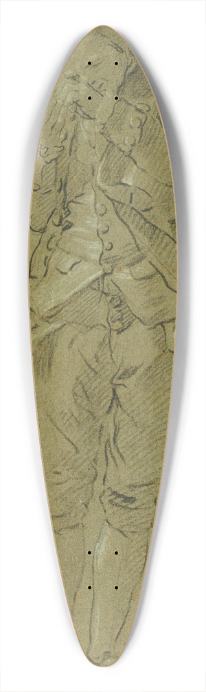 Jos del Castillo - Study of a Man 39.3 inch art pintail longboard deck