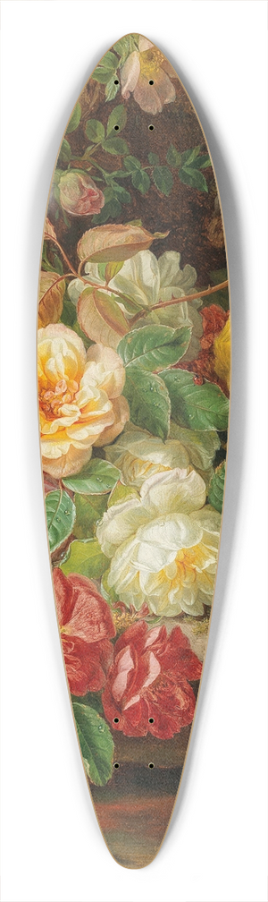 Josef Lauer - Rosenstck mit Schmetterlingen am Waldbach 39.3 inch art pintail longboard deck