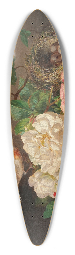 Josef Lauer - Rosenstck mit Stieglitz und Vogelnest 39.3 inch art pintail longboard deck