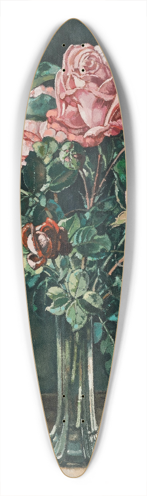 Josef Stoitzner - Stillife with Roses 39.3 inch art pintail longboard deck