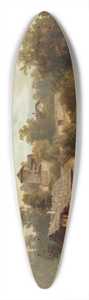 Josef Thoma - Alpine Landscape with Peasants 39.3 inch art pintail longboard deck