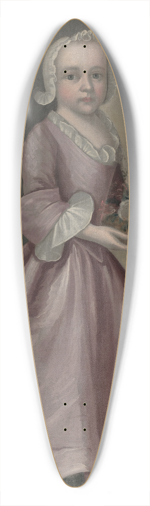Joseph Badger - Little Girl Holding Flowers 39.3 inch art pintail longboard deck