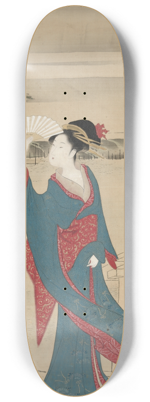 Chbunsai Eishi - Beauty in a Boat on Sumida River 8.25 inch art skate deck
