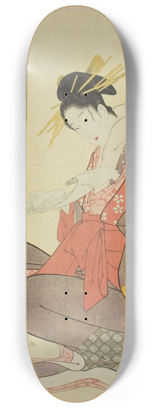 Chbunsai Eishi - Komurasaki of the Kadotamaya, from the series Six Flowery Immortals of the Pleasure Quarters (Seiro bijin rokkasen) 8.25 inch art skate deck