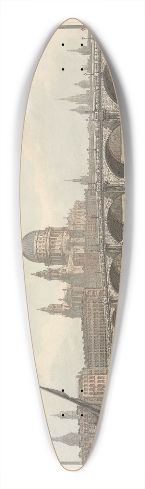Joseph Farington - A View of Blackfriars Bridge and St. Pauls Cathedral 39.3 inch art pintail longboard deck Joseph Farington - A View of Blackfriars Bridge and St. Pauls Cathedral 39.3 inch art pintail longboard deck