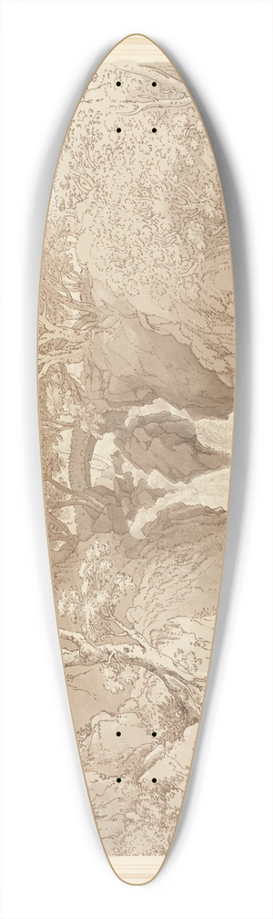 Joseph Farington - Lower waterfall Rydal. 39.3 inch art pintail longboard deck Joseph Farington - Lower waterfall Rydal. 39.3 inch art pintail longboard deck